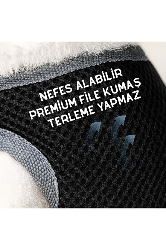 S-M-L Yıkanabilir Mesh Fileli Göğüs Tasması Nefes Alabilir Terletmez Dayanıklı Klipslı Cırtlı Tasma