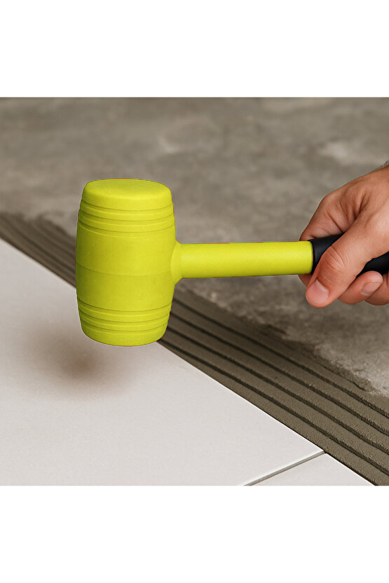 50lik Kauçuk Tokmak Fayansçı Tokmağı Çadır Zemin Sabitleme Çelik Seramik Döşeme Tadilat Sarı Renk