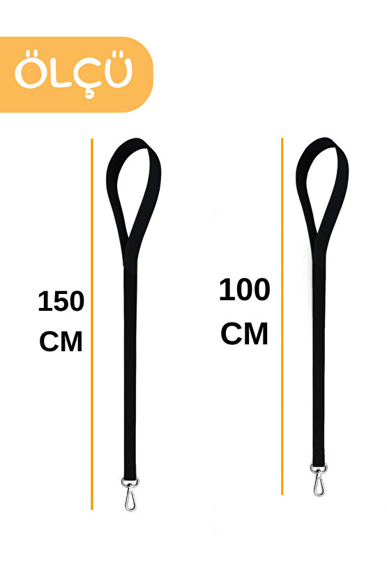 Dayanıklı Köpek Gezdirme Kayışı Metal Tokalı Bütün Tasmalara Uyumlu Evcil Hayvan Tasması Siyah 100cm