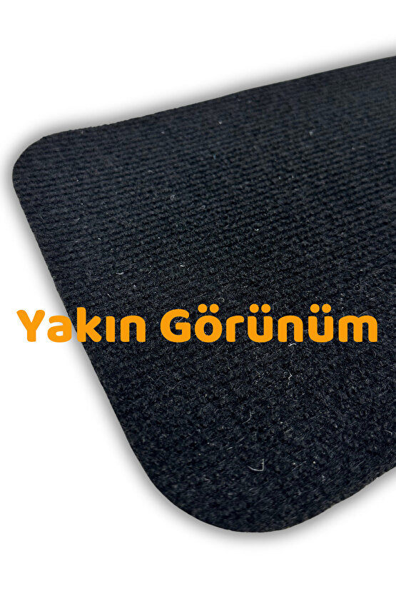 Merdiven Halısı Basamak Halısı Keçe Kaymaz Taban Yapışkanlı Halıfleks Siyah 1li 20x75 Cm