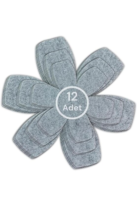 Beylini 12Li Set Tava Tencere Koruyucu Ve Düzenleyici Keçesi (Gri)