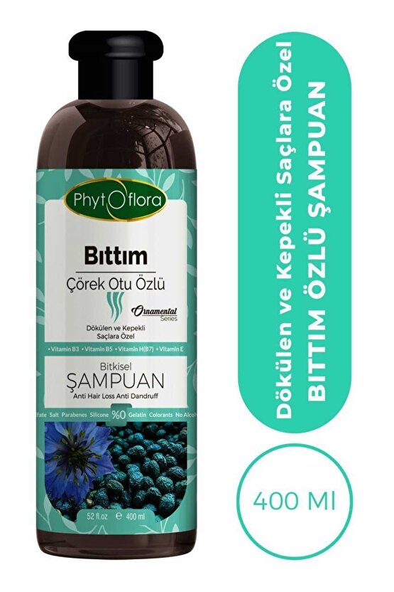 Siftaholsun Market Tuzsuz Dökülen Ve Kepekli Saçlara Özel Bıttım Özlü Bitkisel Şampuan 400 ml