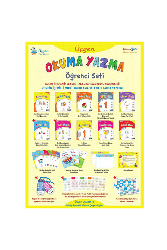 1. Sınıf – Üçgen Okuma Yazma Seti GÜNCEL MÜFREDAT
