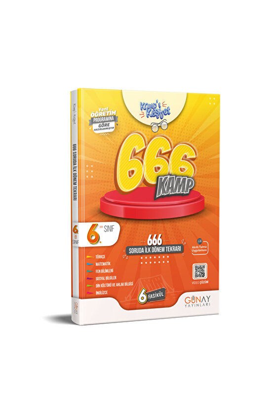 6. Sınıf 666 Soruda İlk Dönem Kamp Kitabı  Kolektif  Günay Yayınları  9786258331400