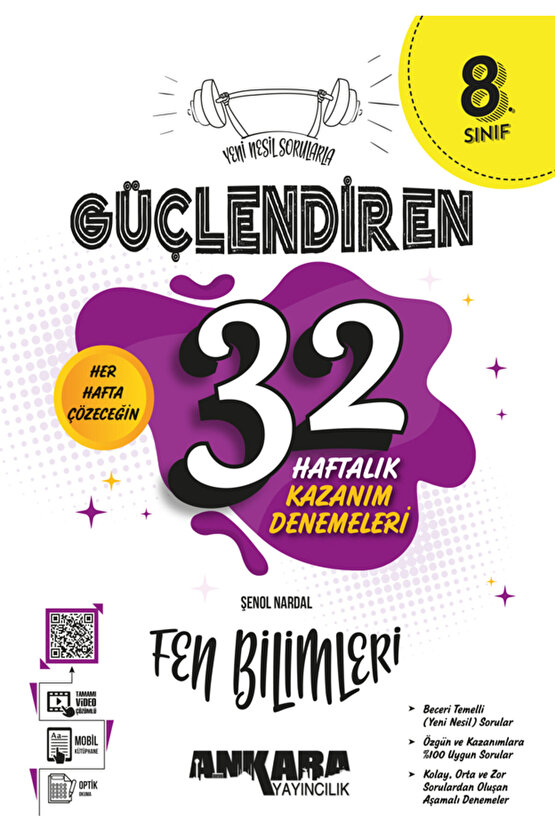 8. Sınıf Güçlendiren 32 Haftalık Türkçe Kazanım Denemeleri  Ankara Yayıncılık  9786258149104