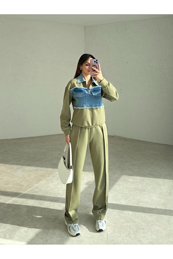 Kadın Kot Detaylı Takım