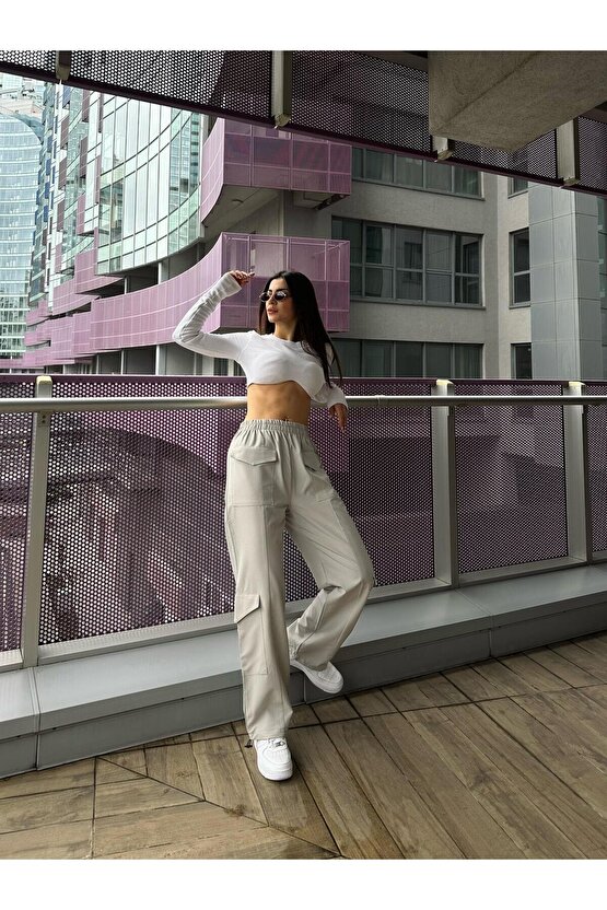 Dalgıç Kumaş Paraşut Model Lastikli Pantolon