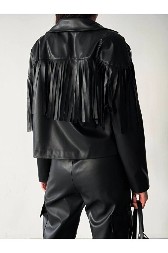 SAÇAKLI DERİ CEKET PANTOLON TAKIM