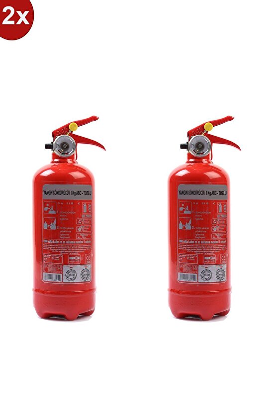 Yangın Tüpü Söndürücü 1 Kg 2 Adet Araç Tüpü 2024 Üretim 2027 Tekrar Dolum