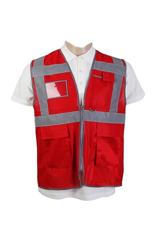 Motosiklet Yüksek Görünümlü Yelek Reflektörlü Fermuarlı Reflektik Motorcu Yelek Yeni Yasaya Uygun M