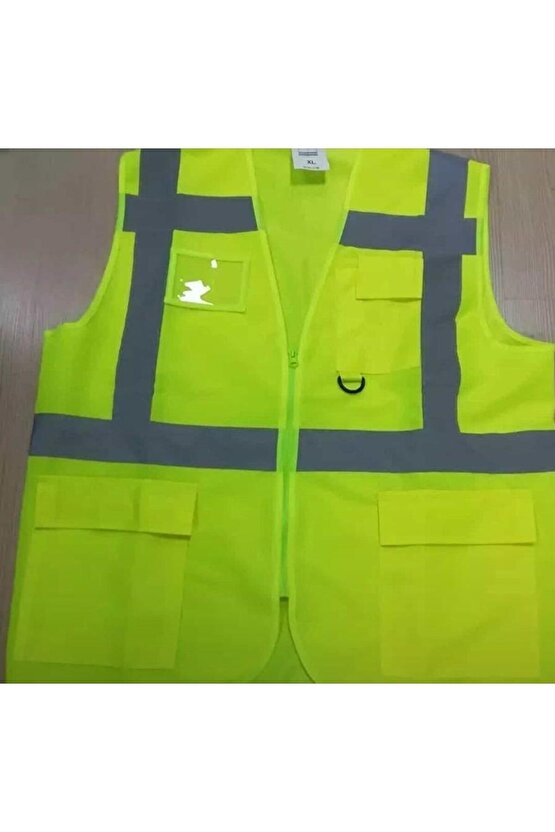 Motorsiklet Reflektif Yelek Reflektörlü Karvizitli Cebli Model Fermarlı 1:sınıf Yeni Yasaya Uygun