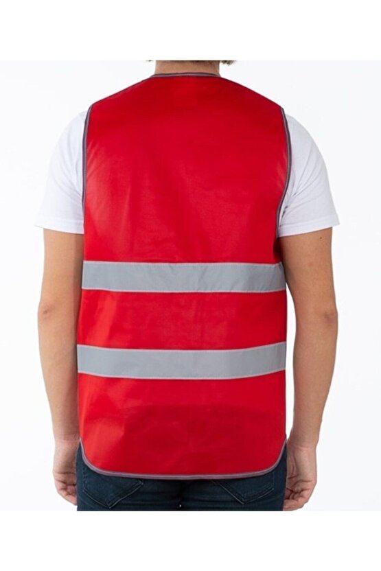 Kırmızı Reflektif Mühendis Yeleği