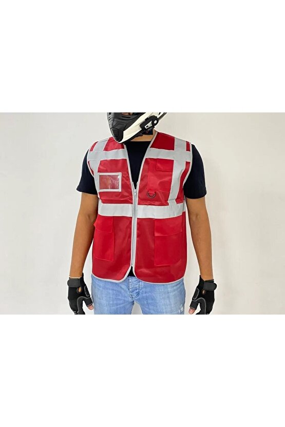 REFREKTÖRLÜ MÜHENDİS YELEĞİ CEPLİ