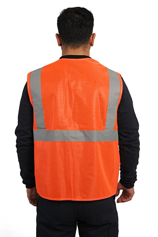 REFREKTÖRLÜ MÜHENDİS YELEĞİ CEPLİ