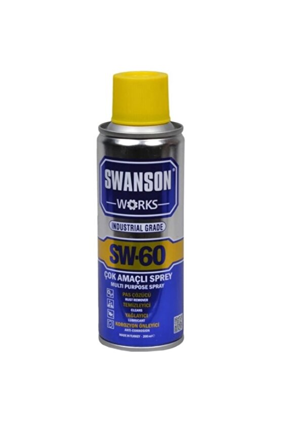 Swanson Works Sw-60 Pas Sökücü 400ml. Korozyon Önleyici Çok Amaçlı Multi Sprey 200 ML
