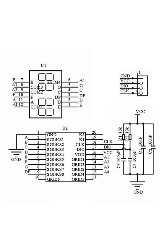 Emes Robotik Tm1637 4 Hane 4 Digit Dijital Seri 7 Segment Ekran Saat Iıc Tm1637 4 Modül