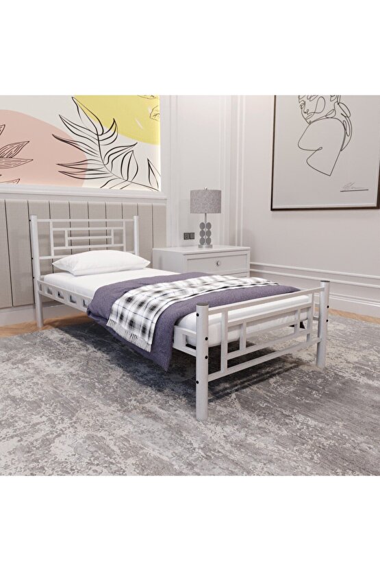 Manolya Tek Kişilik Metal Karyola A Kalite, Ses Çıkarmaz ,Ölçülü Model Karyola