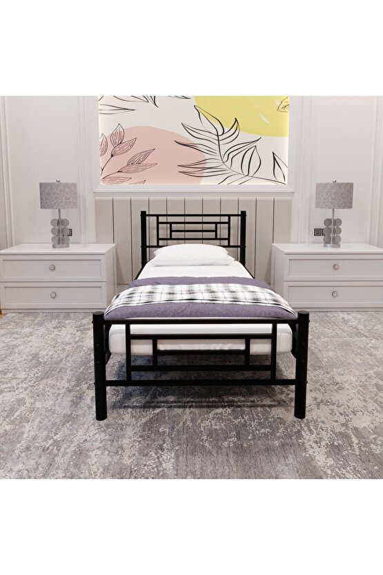 Manolya Tek Kişilik Metal Karyola A Kalite, Ses Çıkarmaz ,Ölçülü Model Karyola