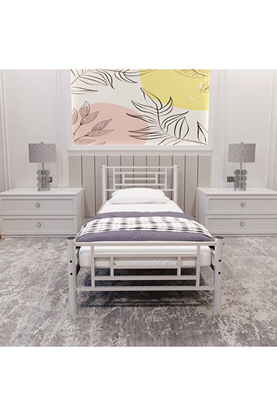 Manolya Tek Kişilik Metal Karyola A Kalite, Ses Çıkarmaz ,Ölçülü Model Karyola