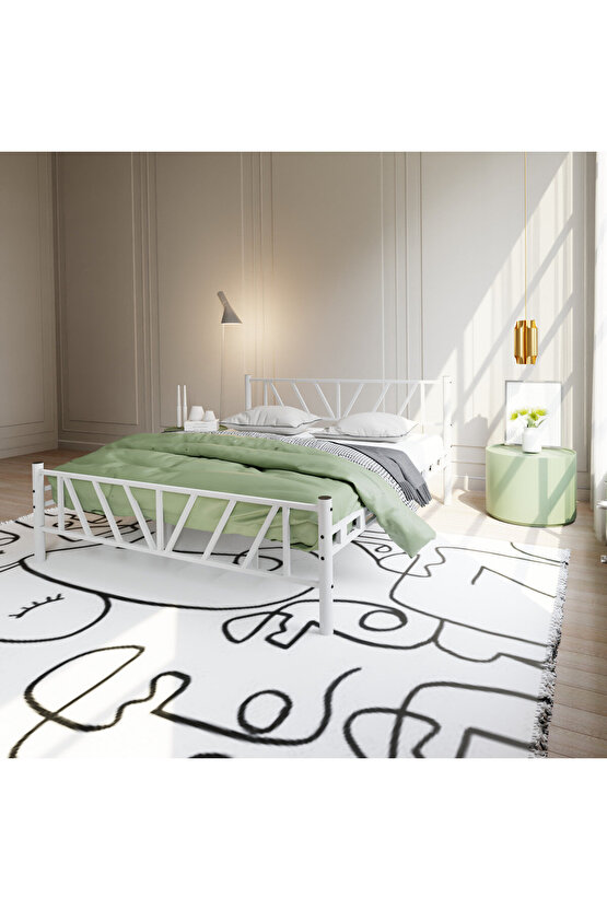 Gardenya Çift Kişilik Metal Karyola A Kalite, Ses Çıkarmaz ,Ölçülü Model Karyola