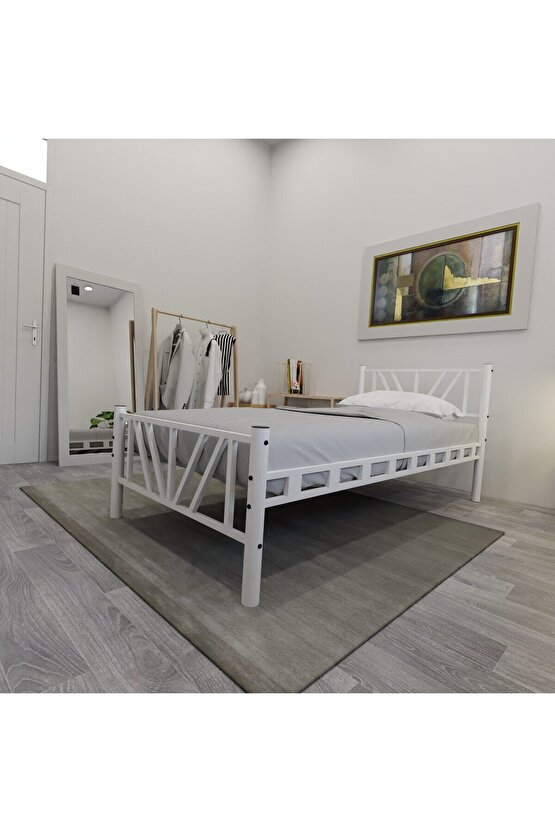 Gardenya Tek Kişilik Metal Karyola A Kalite, Ses Çıkarmaz ,Ölçülü Model Karyola