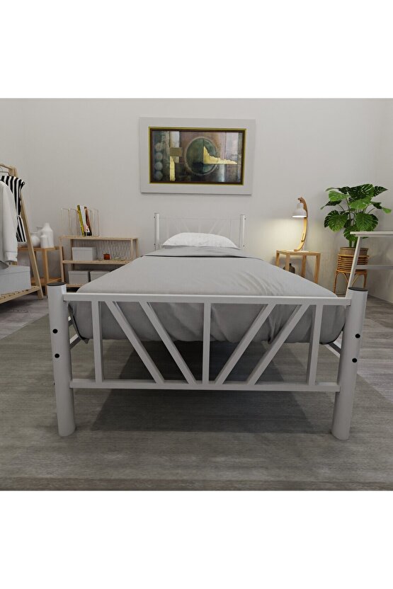 Gardenya Tek Kişilik Metal Karyola A Kalite, Ses Çıkarmaz ,Ölçülü Model Karyola