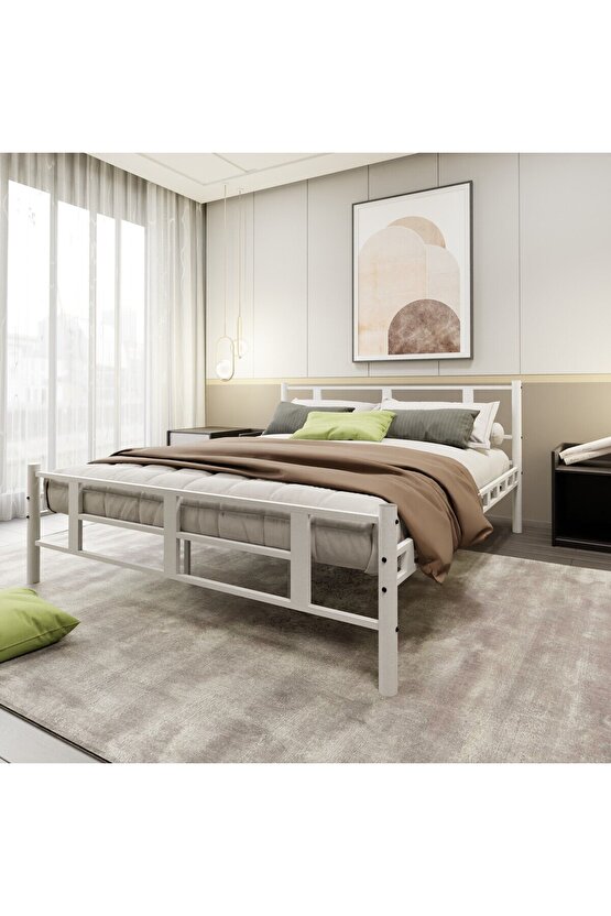 Lotus Çift Kişilik Metal Karyola A Kalite, Ses Çıkarmaz ,Ölçülü Model Karyola