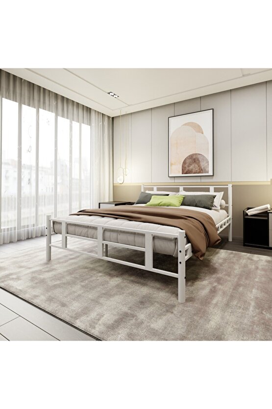 Lotus Çift Kişilik Metal Karyola A Kalite, Ses Çıkarmaz ,Ölçülü Model Karyola