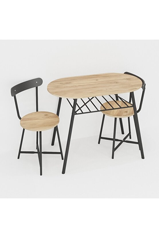 2 Kişilik Mutfak Bahçe Masa Sandalye Seti Çam 1465