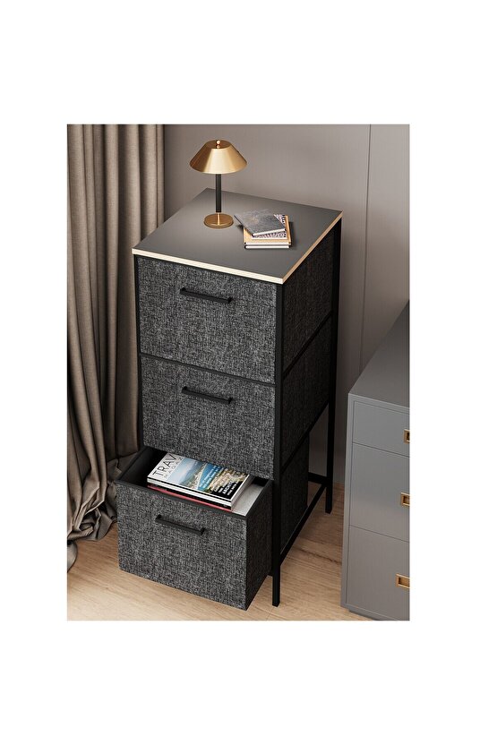 3 Çekmeceli Çok Amaçlı Dolap Büyük Boy Komodin Sehpa