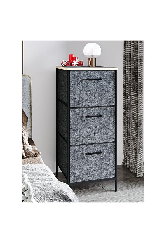 3 Çekmeceli Çok Amaçlı Dolap Büyük Boy Komodin Sehpa