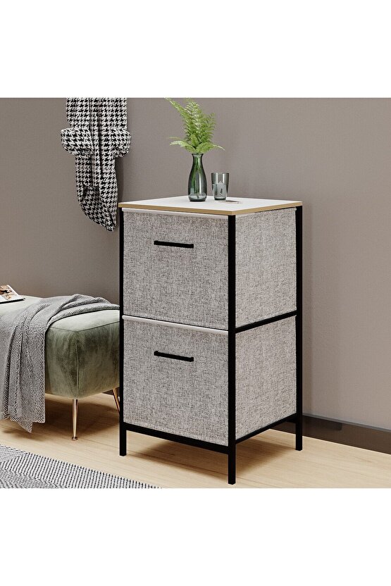 Çok Amaçlı Dolap 2 Çekmeceli Orta Boy Komodin Sehpa