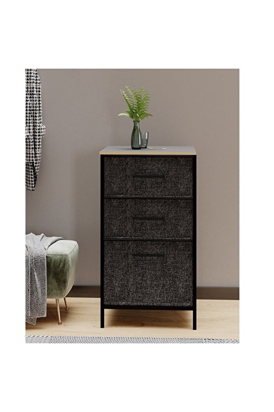 Çok Amaçlı Dolap 3 Çekmeceli Orta Boy Komodin Sehpa