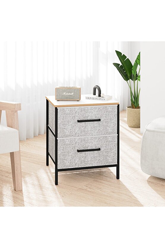 2 Çekmeceli Çok Amaçlı Dolap Komodin Sehpa