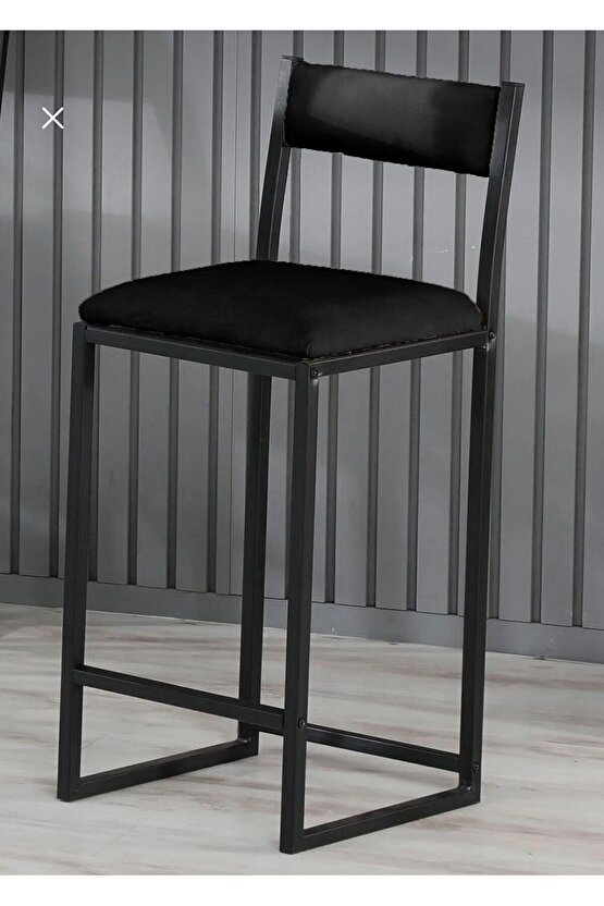 Bar Sandalyesi Bar Taburesi Siyah Metal Mutfak Sandalyesi Otel Cafe Sandalyesi Siyah