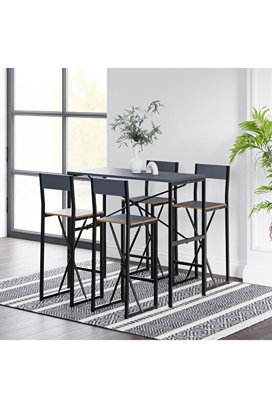 4 Kişilik Gzl Bar Masa Bar Sandalye Yemek Masa Sandalye Takımı