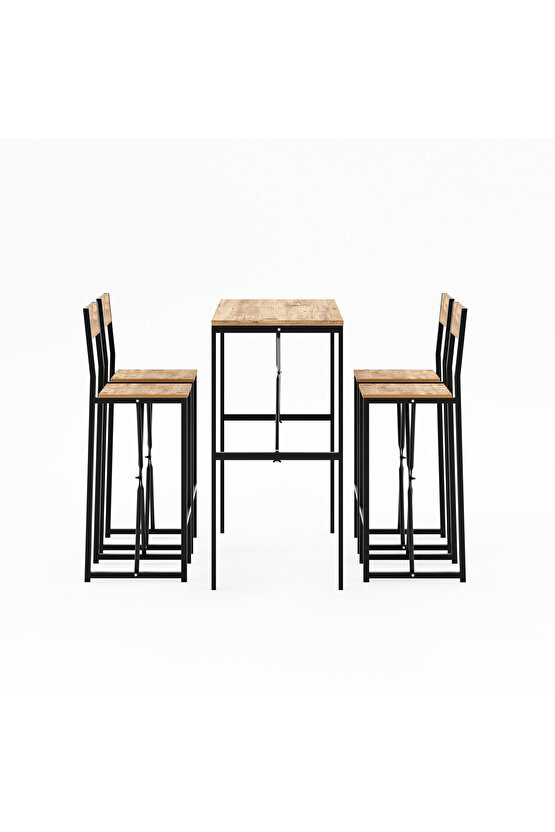 4 Kişilik Gzl Bar Masa Bar Sandalye Yemek Masa Sandalye Takımı