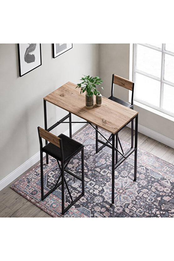 Gzl Bar Masa Bar Sandalye Yemek Masa Sandalye Takımı Döşeme Çam 1582