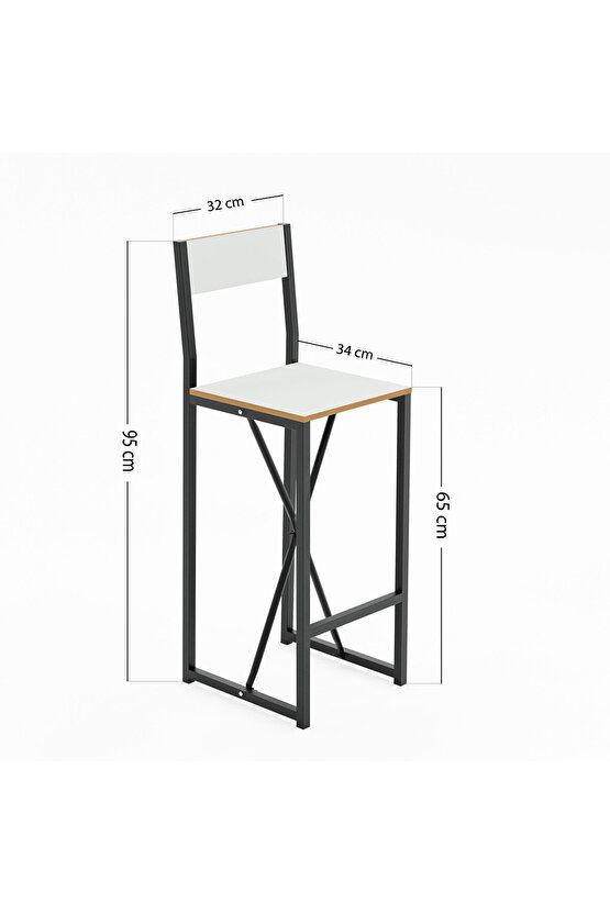 Gzl Bar Masa Bar Sandalye Yemek Masa Sandalye Takımı Beyaz 1580