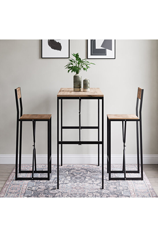 Gzl Bar Masa Bar Sandalye Yemek Masa Sandalye Takımı Çam 1579