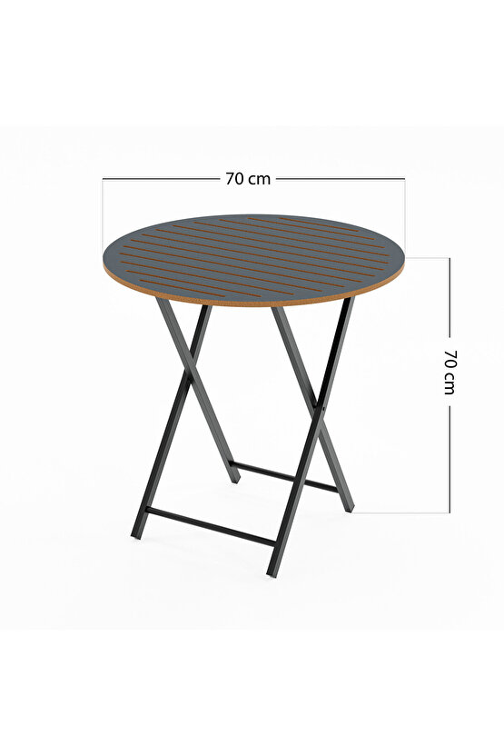 4 Kişilik Minderli Yuvarlak Bistro Takım Bahçe Mutfak Masa Sandalye