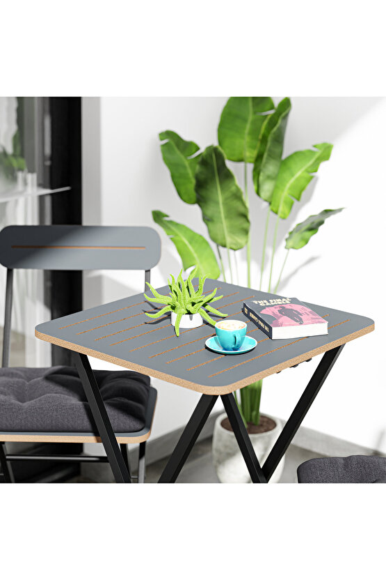 Bistro Takım Minderli Bahçe Masa Sandalye