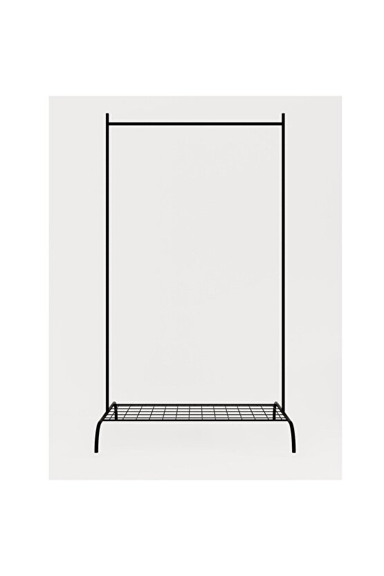 Konfeksiyon Askısı Metal Raflı Askılık Ayaklı Kıyafet Askılığı