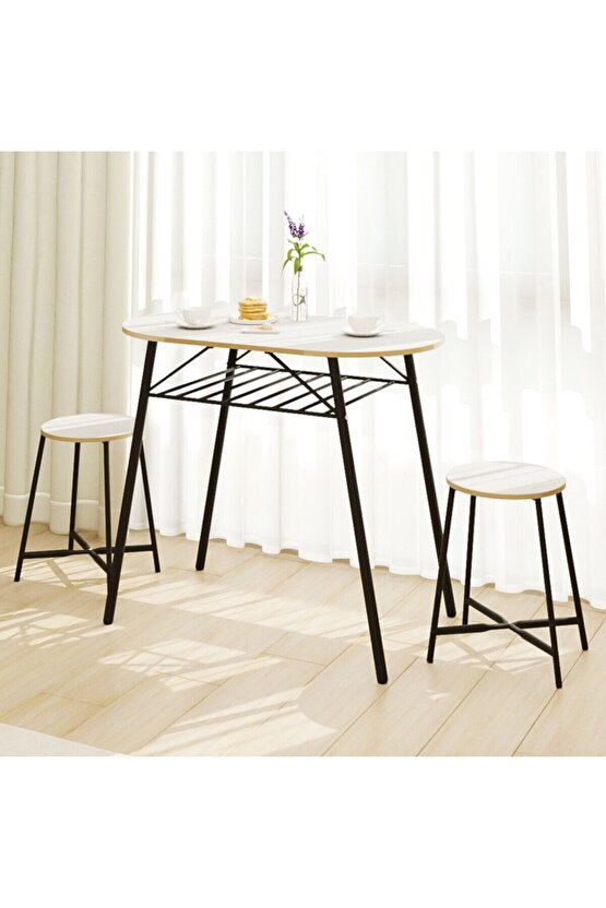 Mutfak Masası Oval Tabure Takımı Masa Sandalye Takımı