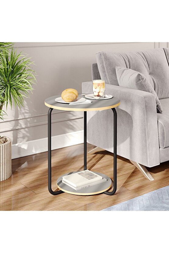 Yuvarlak Dekoratif Zigon Sehpa Orta Sehpa