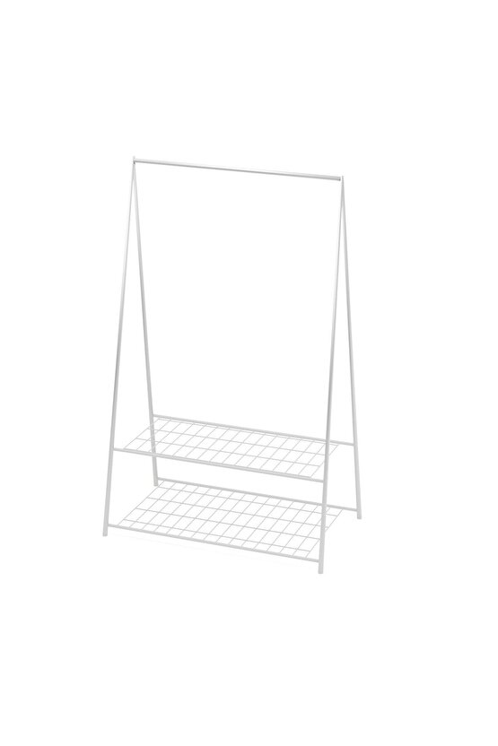 Konfeksiyon Elbise Askılık Iki Raflı Beyaz 1538