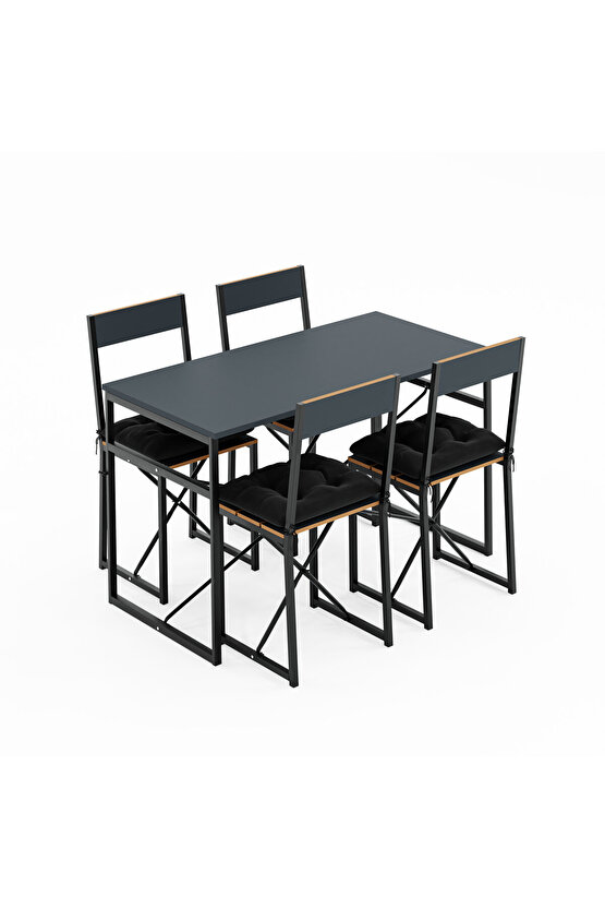 Atlantik Minderli Mutfak Masası Yemek Masası Takımı Füme 1534