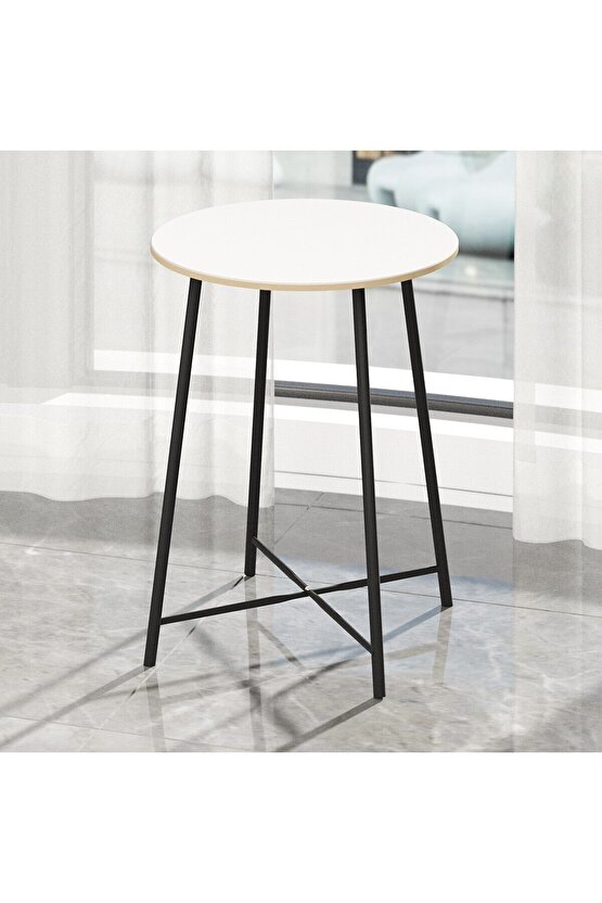 Bar Masası Yuvarlak Mutfak Masası Bistro Masa Beyaz 1520