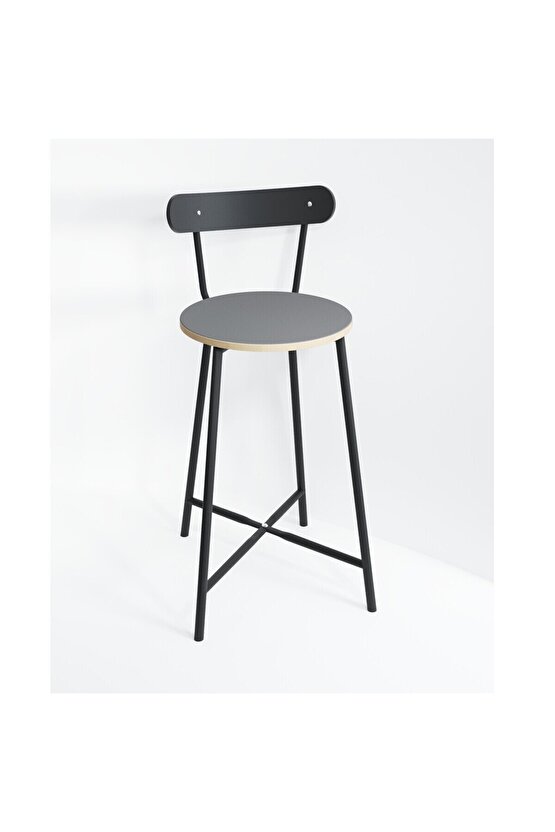 Bar Sandalyesi Oval Mutfak Taburesi  Füme 1513