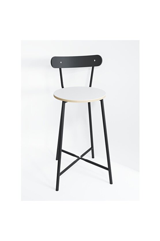 Bar Sandalyesi Oval Mutfak Taburesi  Beyaz 1512